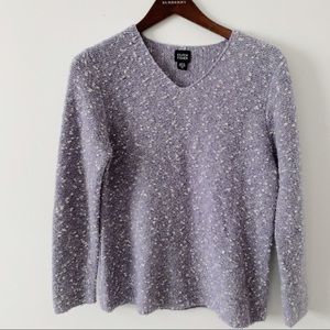 Eileen Fisher Purple and White Speckled Sweater S